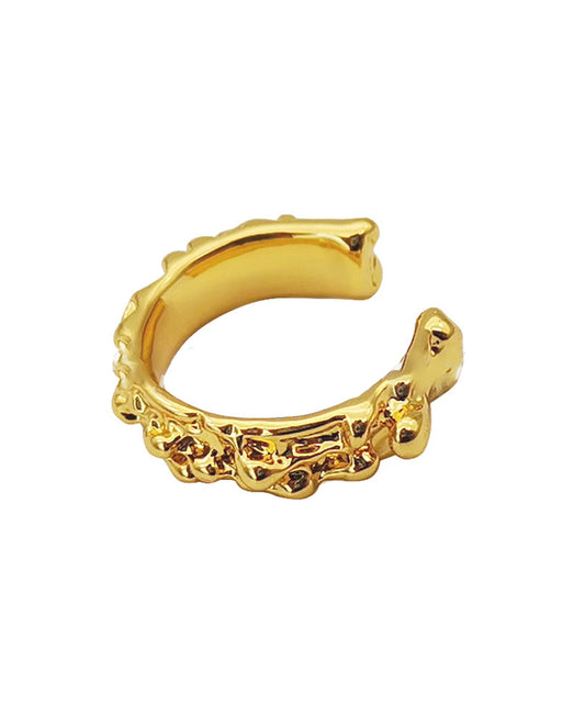 Romane - 18k gold plated textured ear cuff , gold color