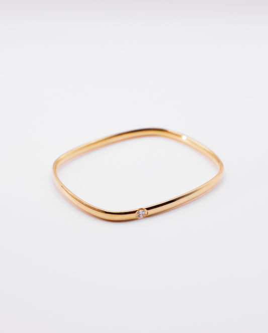 Isadora - 18k gold plated minimalist bangle bracelet , gold color