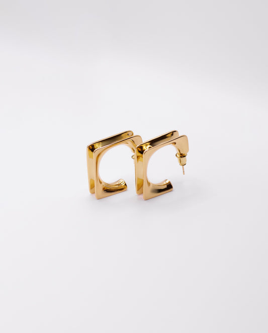 Soraya - 18k gold plated square-shaped hoops