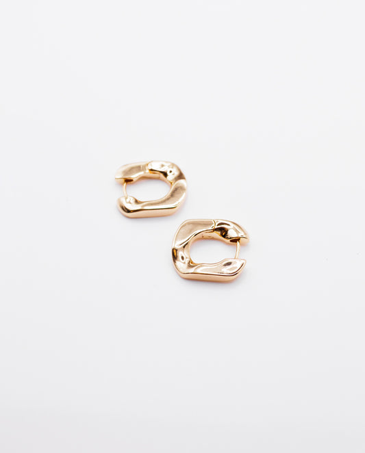 Bellamy - 18k gold plated square-shaped hoop earrings , gold color