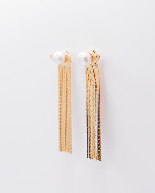 Opaline - 18k gold plated earrings feature large, lustrous pearls at the center