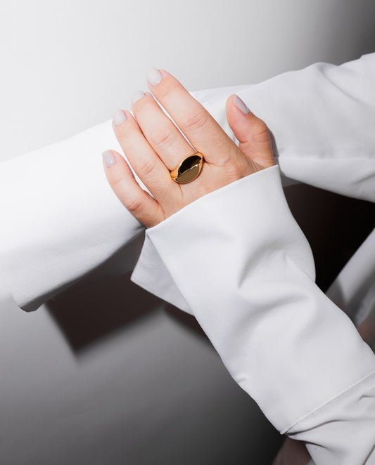 Freya - 18k gold plated contemporary gold-tone ring