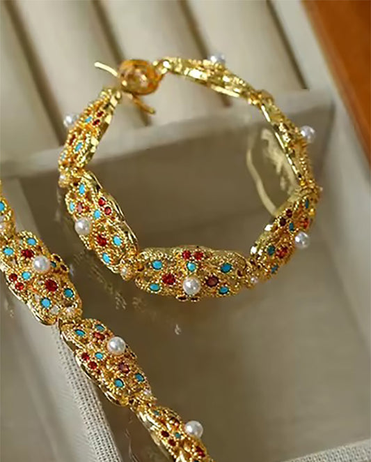 Delilah - 18k gold plated luxurious design bracelet , gold color