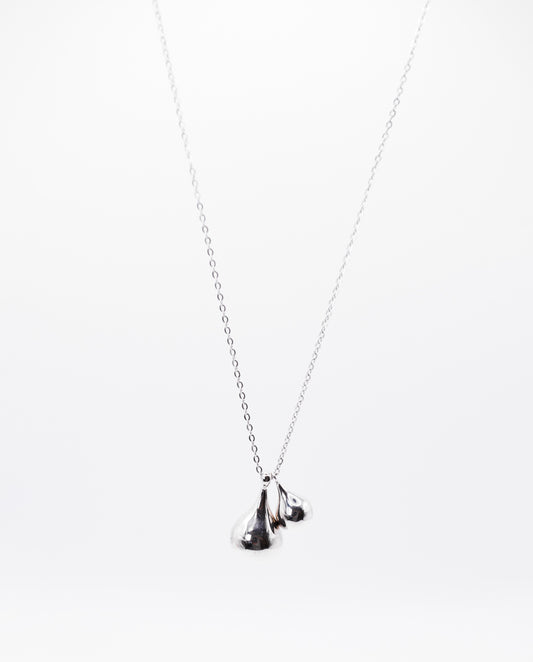 Starling - Modern Silver-Toned 18k Gold Plated Chain Necklace Featuring Twin Abstract Drop Pendants
