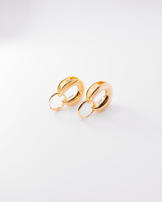 Elara - 18k gold plated multiple interlocking hoops , gold color