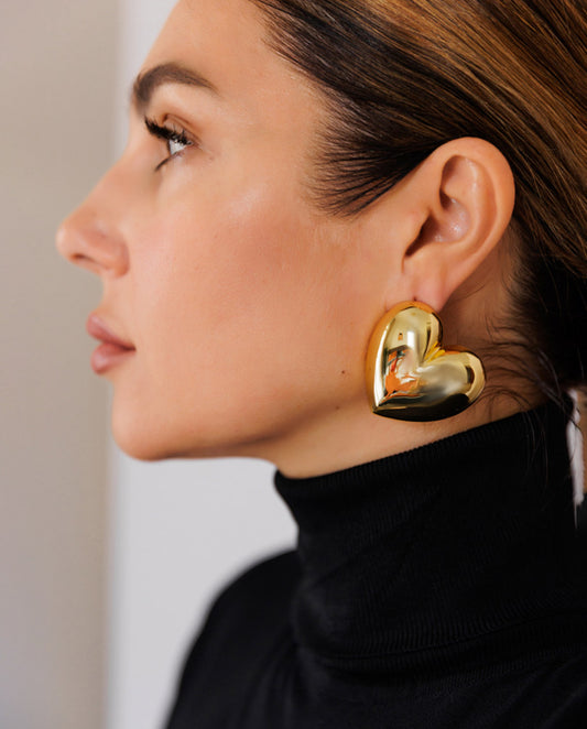 Hearts - 18k gold plated heart-shaped earrings