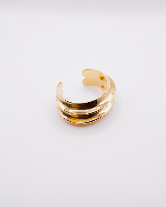 Elle - 18k gold plated bold and elegant cuff design bracelet , gold color