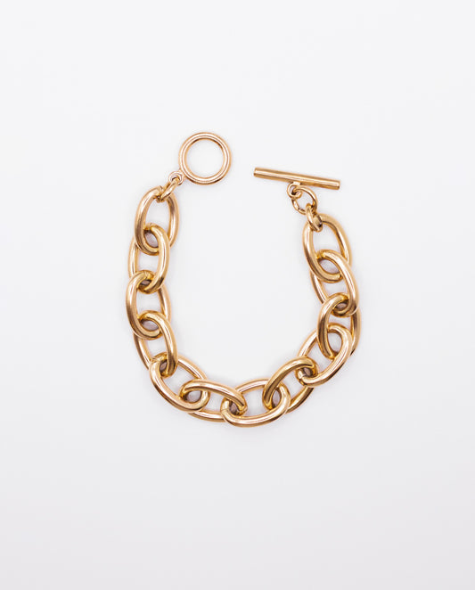 Isabella - 18k gold plated elegant chain link Bracelet , gold color