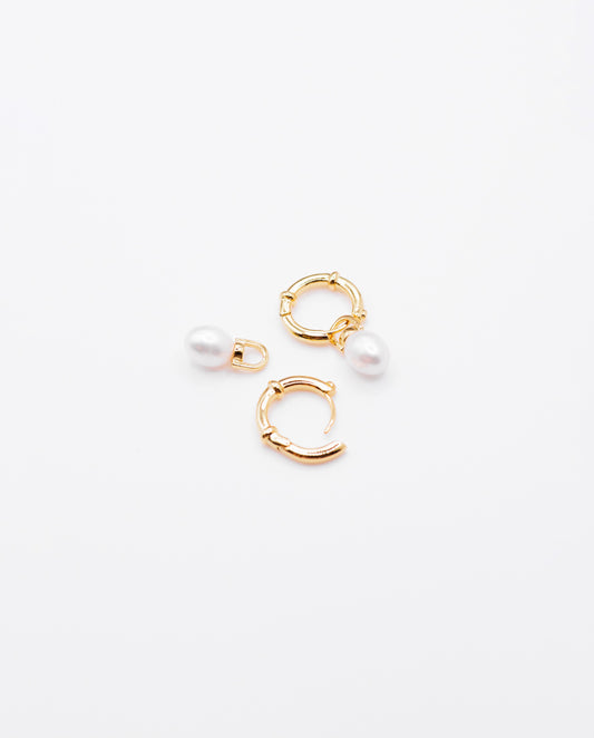 Lumina - 18k gold plated combination of classic and modern elements earrings