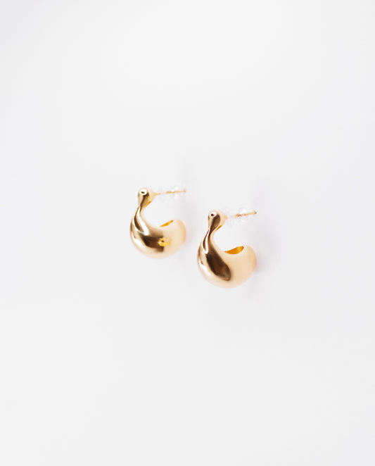 Aurora - 18k gold plated hoops earrings unique and elegant design , gold color