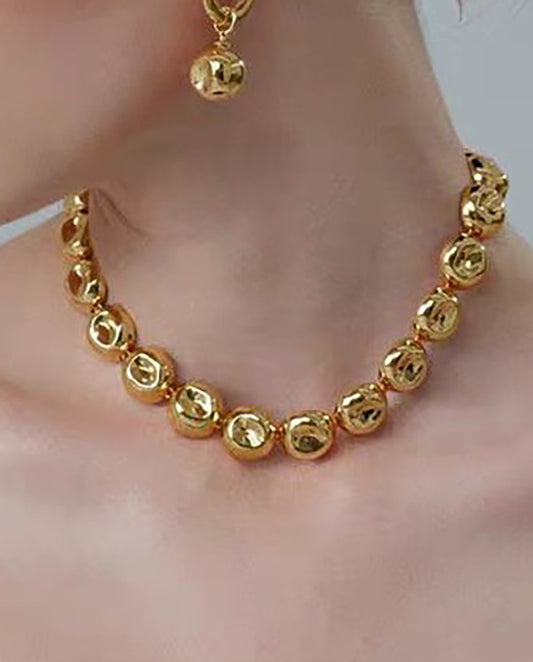 Bea - Bold and Luxurious Classic Shape 18k Gold Plated Chain Necklace Gold Color