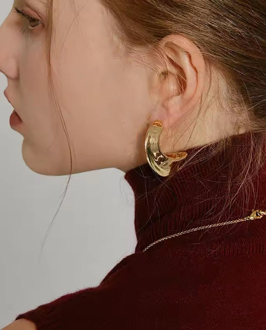 Sparlin - 18k gold plated bold, contemporary design earrings