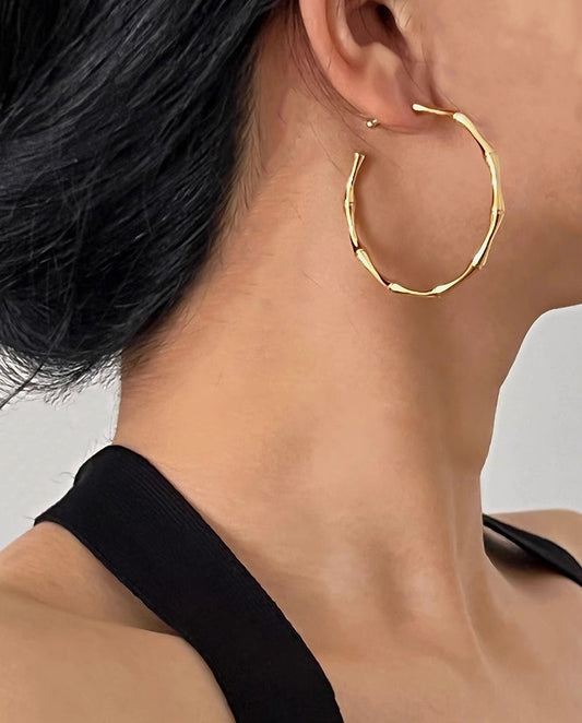 Isabeau - 18k gold plated hoop earrings