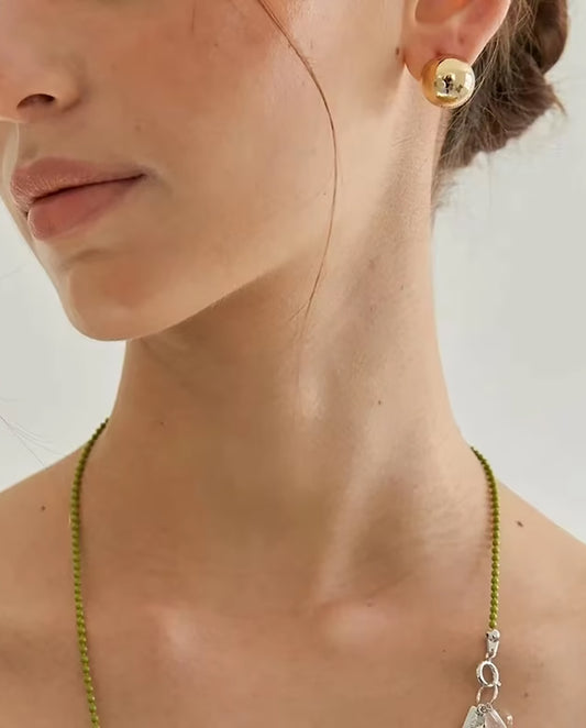 Leonora - 18k gold plated minimalist stud earrings , gold color
