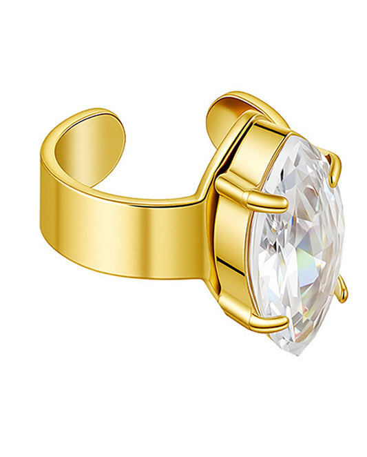 Adeline - 18k gold plated ear cuff with cubic zirconia , gold color