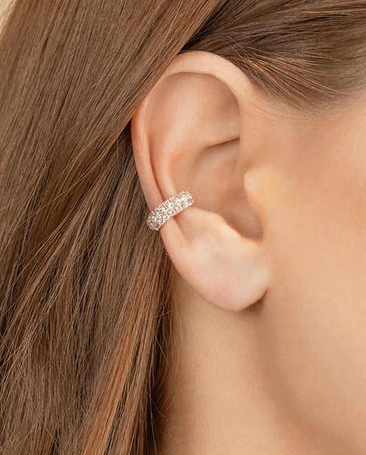 Adeline - 18k gold plated ear cuff with cubic zirconia , gold color