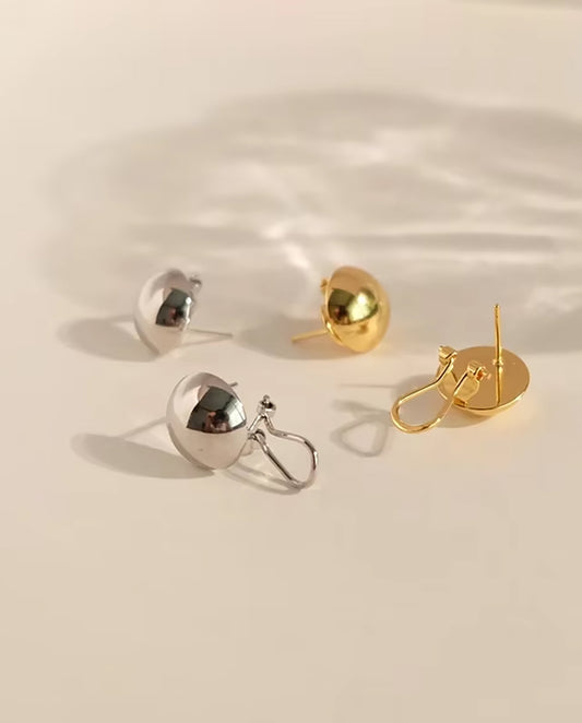 Leonora - 18k gold plated minimalist stud earrings , gold color