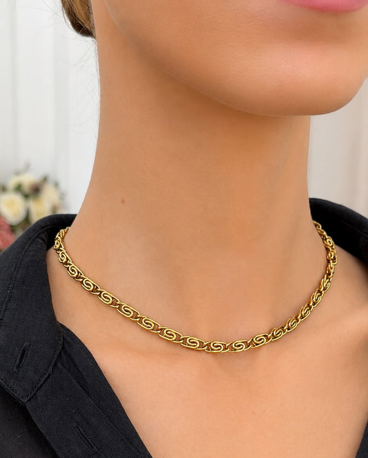 Constance - 18k gold plated sleek and minimalist chain necklace , gold color
