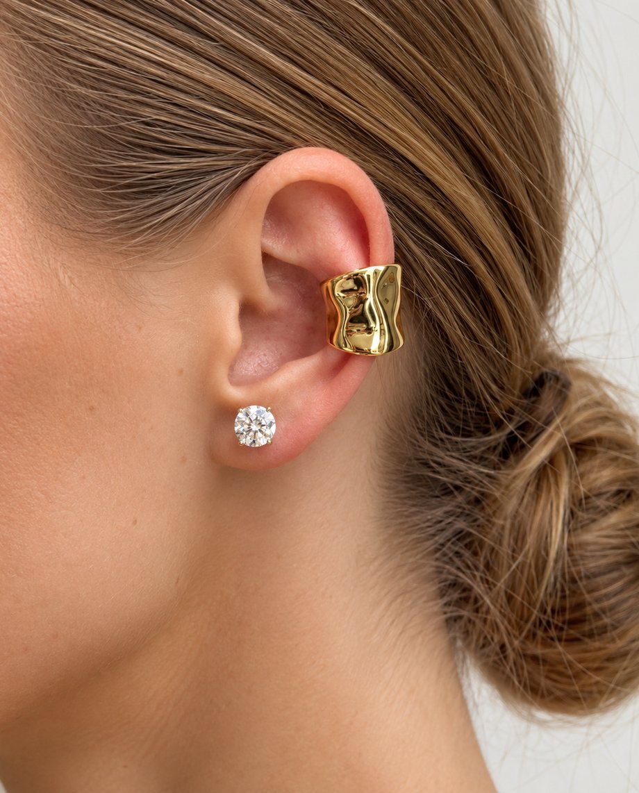 Adelina - 18k gold plated ear cuff , gold color