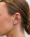 Domitille - 18k gold plated ear cuff with cubic zirconia , gold color