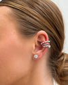 Domitille - 18k gold plated ear cuff with cubic zirconia , silver color