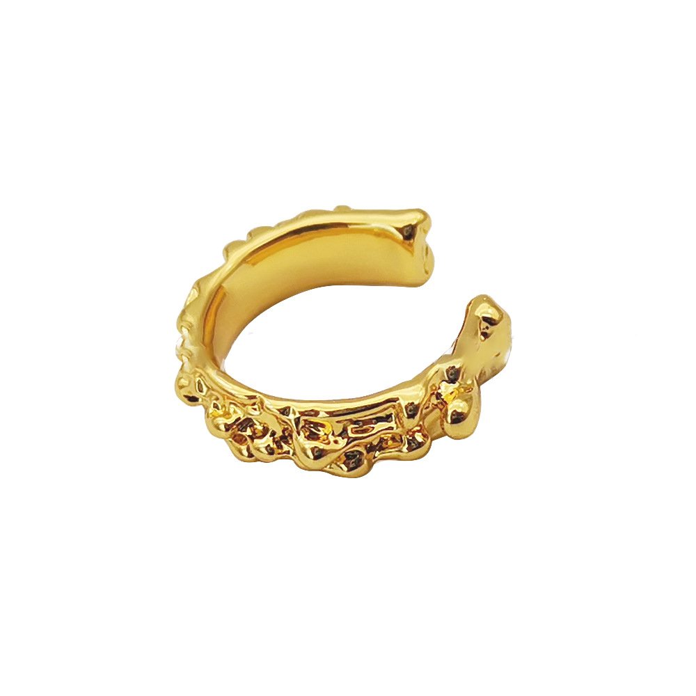 Romane - 18k gold plated textured ear cuff , gold color