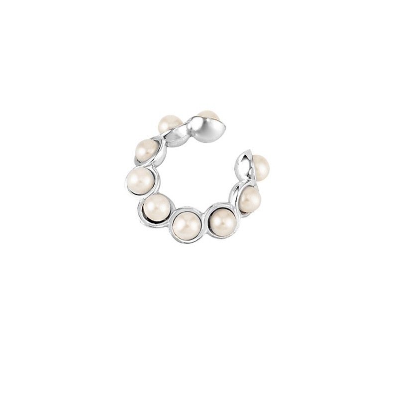 Capuci - 18k gold plated ear cuff with pearls , silver color