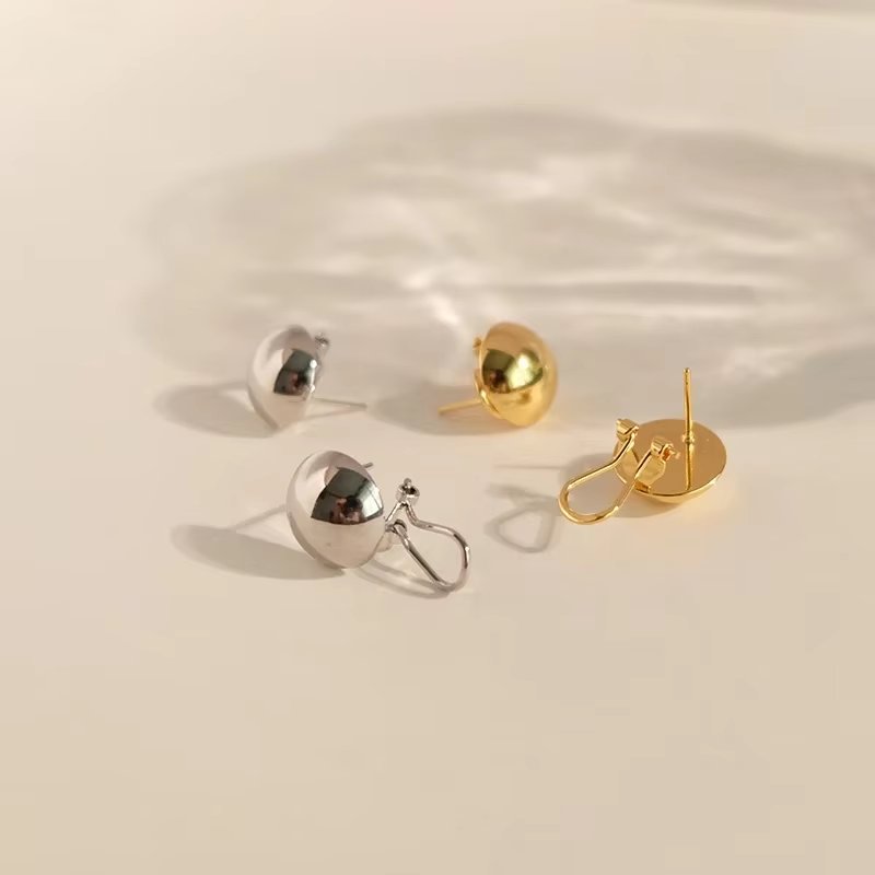 Leonora - 18k gold plated minimalist stud earrings , gold color