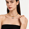 Yseult - 18k gold plated tennis choker necklace , gold color