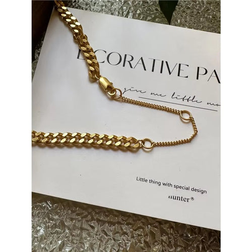 Ottilie - 18k gold plated chain necklace with cubic zirconia , gold color