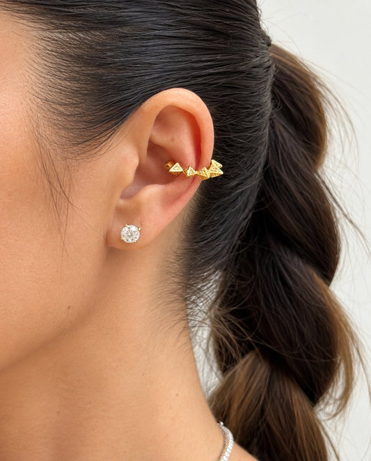 Juliette - 18k gold plated ear cuff with cubic zirconia , gold color