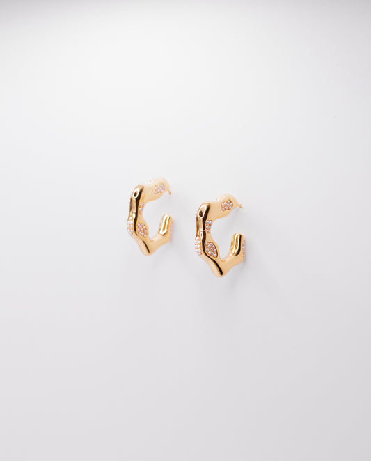 Xanthe - 18k gold plated unique design with a fluid, organic form earrings