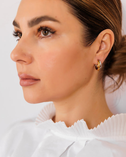 Valentina - 18k gold plated elegant hoop earrings style