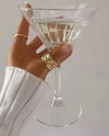 Eulalia - 18k gold plated bold and sculptural design ring , gold color