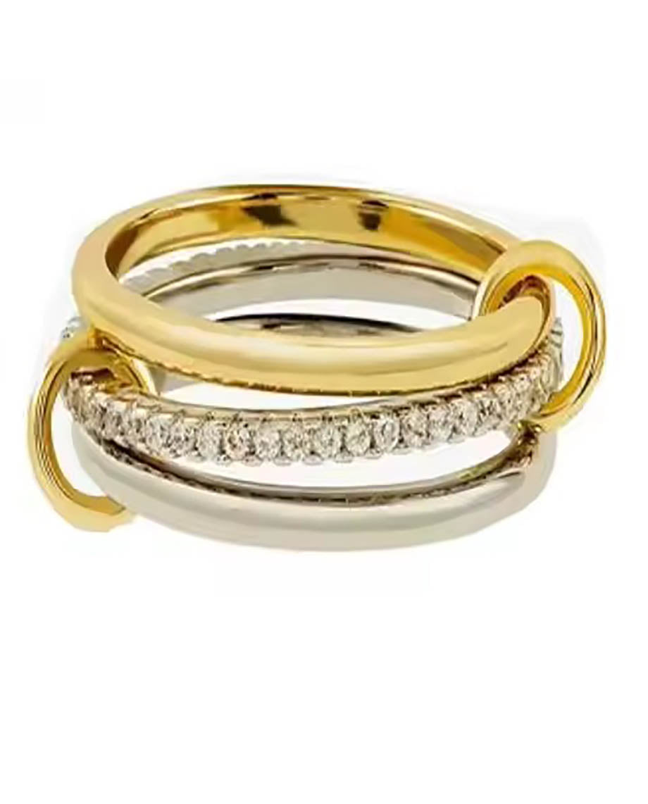 Elowyn - 18k gold plated ring with three interlinked bands