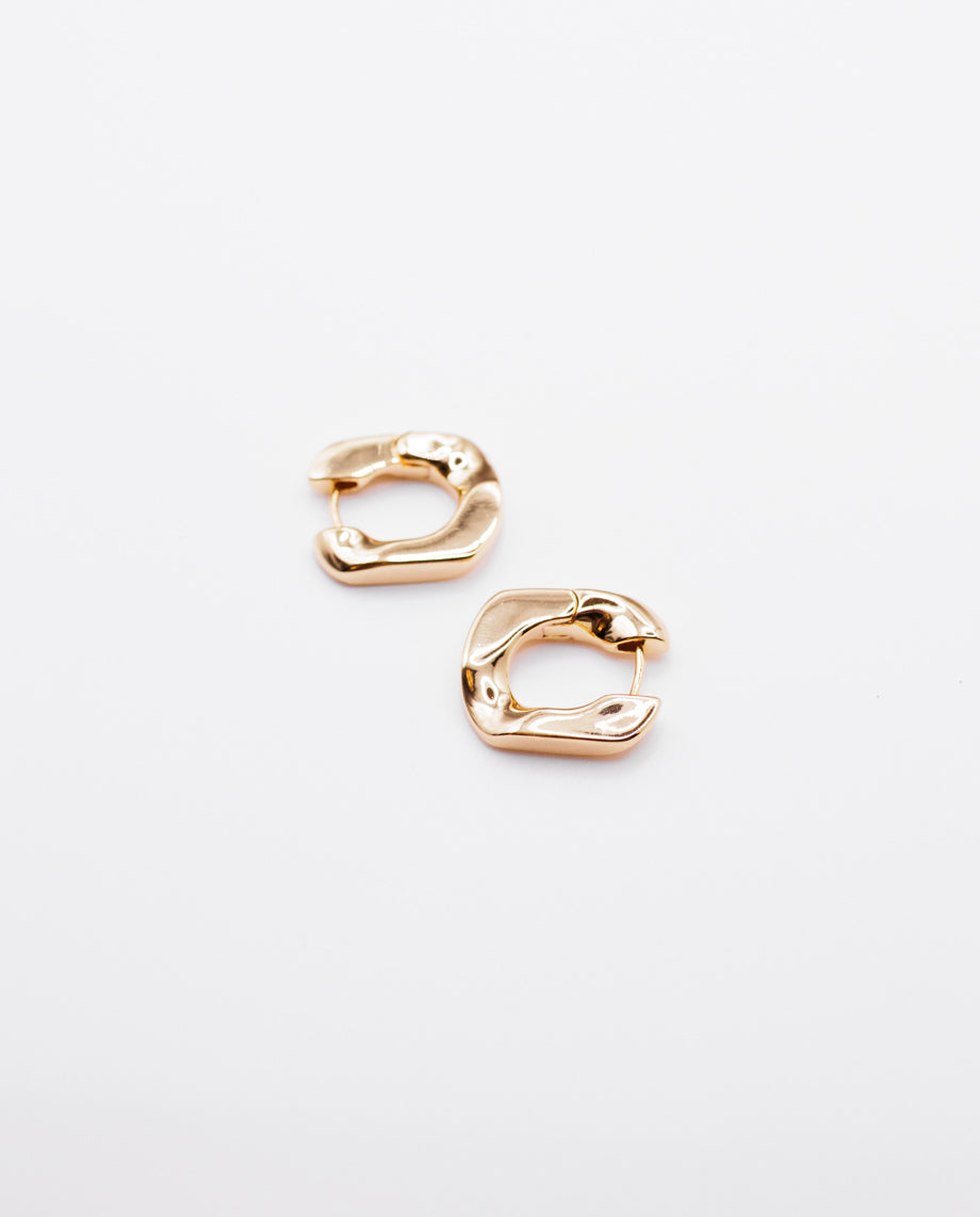 Bellamy - 18k gold plated square-shaped hoop earrings , gold color