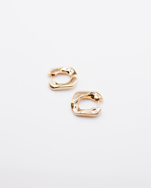 Bellamy - 18k gold plated square-shaped hoop earrings , gold color