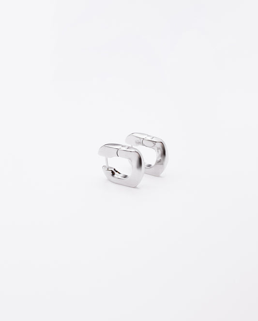 Bellamy - 18k gold plated square-shaped hoop earrings ,silver color