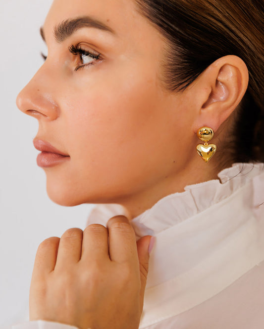 Elysian - stylish 18k gold plated earrings , gold color