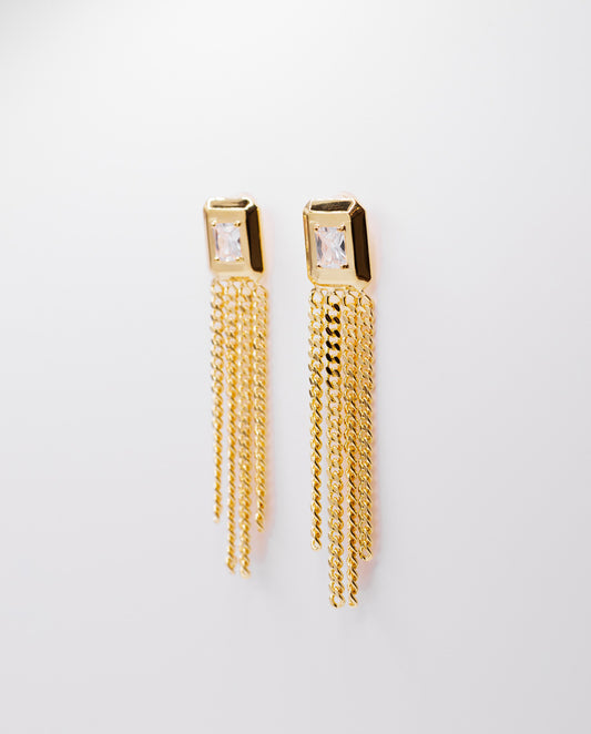 Serene - 18k gold plated square-shaped golden stud earrings