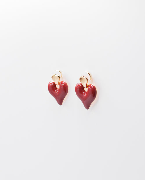 Orielle - 18k gold plated heart-shaped earrings
