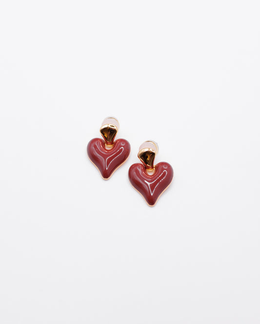Orielle - 18k gold plated heart-shaped earrings
