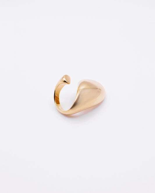 Odette - 18k gold plated bold and contemporary design ring , gold color