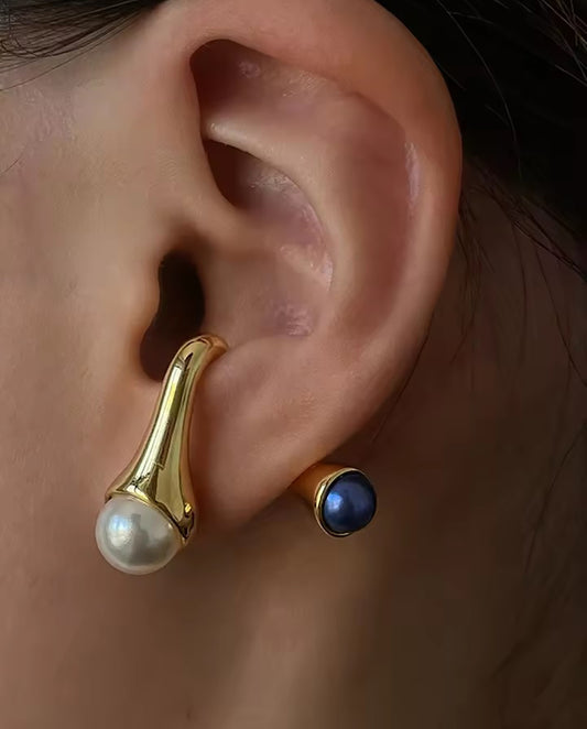 Gwendolyn - 18k gold plated artistic design earrings , gold color