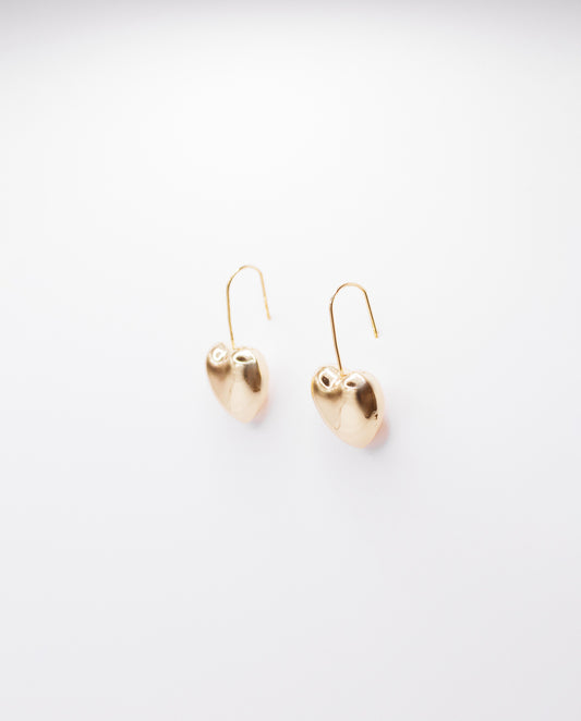 Vailia - 18k gold plated heart-shaped drop earrings