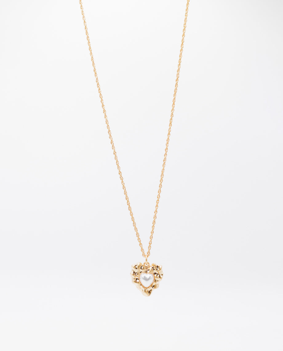 Hestia - Elegant 18k Gold Plated Necklace With Twisted Chain With Heart-Shaped Pendant Gold Color