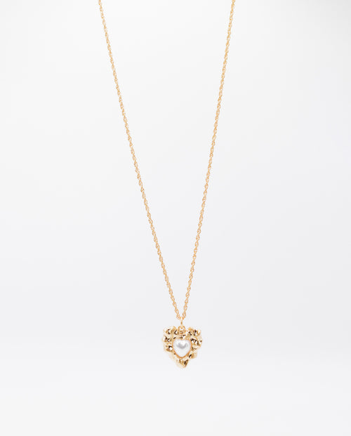 Hestia - Elegant 18k Gold Plated Necklace With Twisted Chain With Heart-Shaped Pendant Gold Color