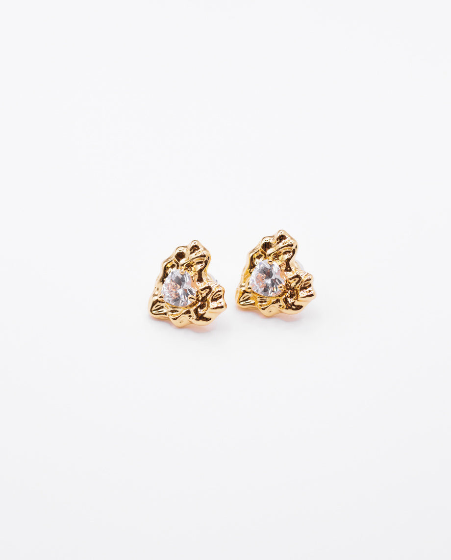 Gaia - stunning 18k gold plated stud earrings heart-shaped designs