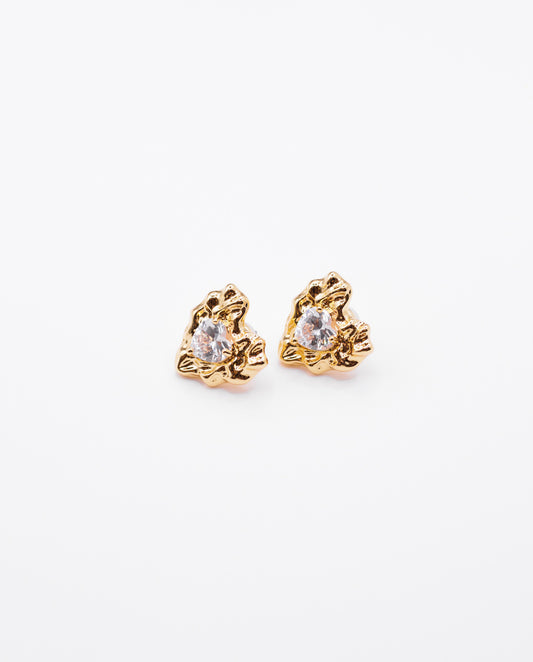Gaia - stunning 18k gold plated stud earrings heart-shaped designs