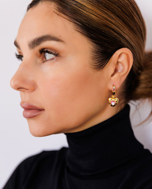 star - 18k gold plated vibrant and playful earrings , gold color